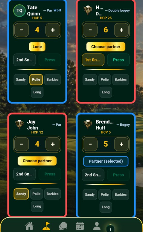 Wolf in-round scoring UI